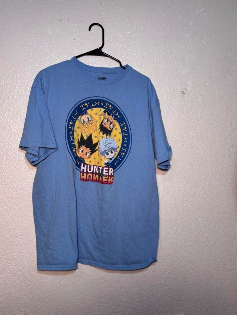 Hunter Light Blue Anime Graphic Short Sleeve Tee